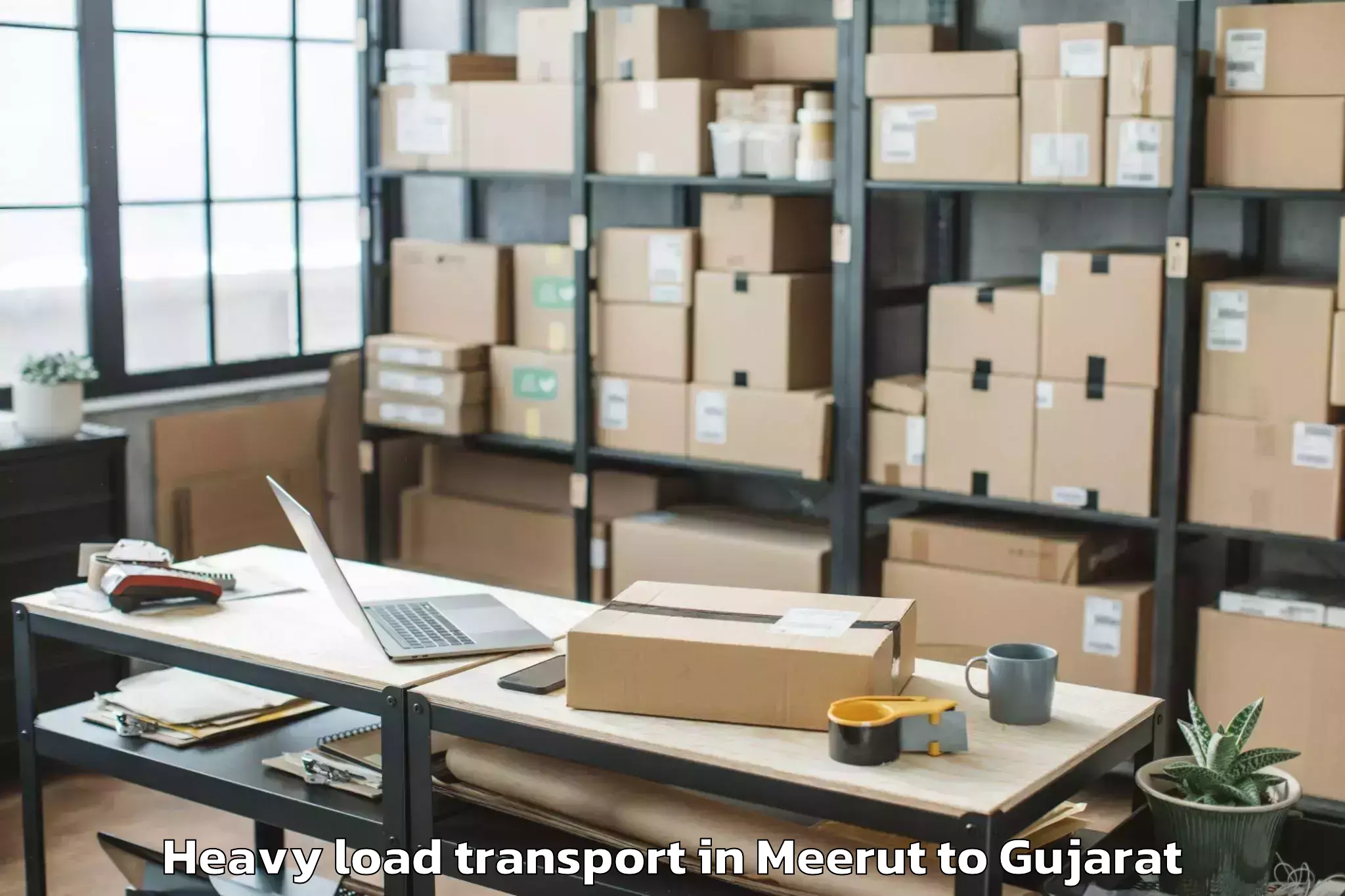 Hassle-Free Meerut to Wankaner Heavy Load Transport